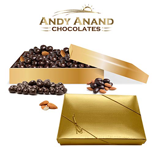 Andy Anand’s Chocolates - Premium California Almonds covered with Gourmet Chocolate in Gift Basket, All-Natural and Certified Made from Natural Ingredients (1 lbs)