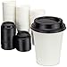Fit Meal Prep 100 Pack 8 oz Disposable Coffee Cups with Lids and Stirrers, Premium To Go Coffee Cups with Lids, Leak Proof Paper Travel Coffee Cups for Cold/Hot Beverage, Durable for Office Business