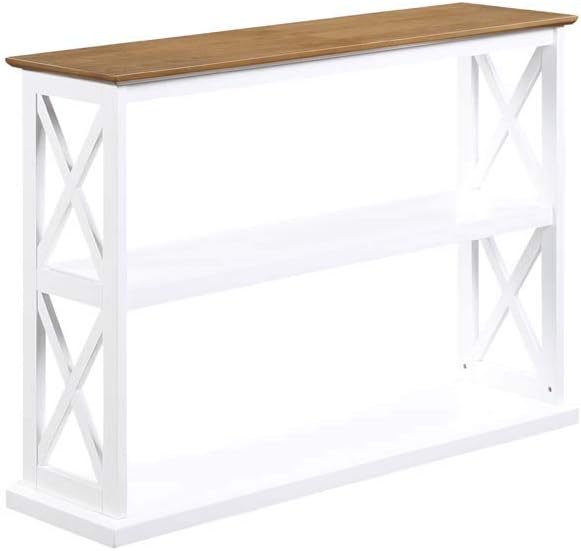 Convenience Concepts Oxford Deluxe 3-Tier Console Table, Driftwood/White