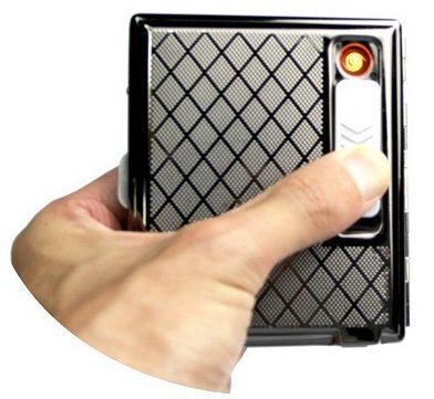 Beautiful 16 Pack Cigarette Case With Built in USB Rechargeable Lighter - FOR KING SIZE CIGARETTES- GRAY COLOR (GD-1331-4 , FREE CAR sticky pad for Phone PDA MP3 MP4)