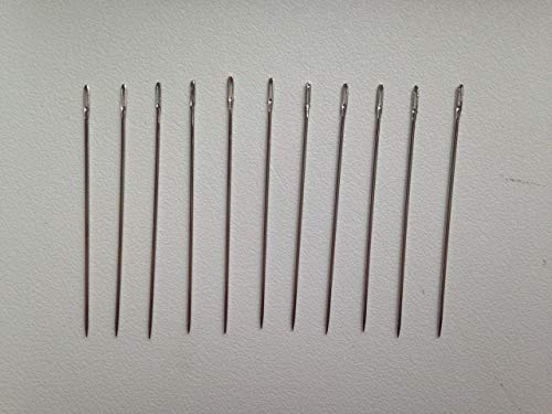 Hand Sewing Needles (10 Pieces) - 1.5 inches (37mm) Size in Storage Tube with Measurement Tape in One Set