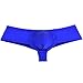 Jaxu Men's Elastic Spandex Thong Boxer Shiny Boxers Briefs Guys Pants Sexy Men Pouch Underwear Blue M