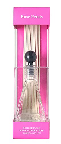 Aromatherapy Hosley Rose Petals Scented Reed Diffuser, Set of 2 - 100 ml. Each Refill & Reed Stick BULK BUY. Ideal GIFT for Wedding Day, Reiki, Meditation, Bathroom settings