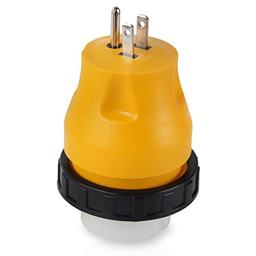 Proline Power 15A to 50A Female to Male Twist Lock RV Adapter Cord, Generator Trailer Camper Adapter Cable With 125V AC Plug. (HB50F/15M)