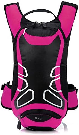 Hillside Fire Professional Climbing Bags 12L Waterproof Bicycle Cycling Shoulder Backpack Outdoor Travel Mountaineering Hydration Water Bag Rose Color