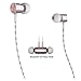Earphones,Sport HIFI In-Ear Earbuds Heaphones Headset Earphones with Noise Isolating Headset Magnet Attraction Earphones with Mic and Volume Control (Pink)