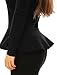 Allegra K Women's Off Shoulder Hidden Zipper Side Design Casual Peplum Top M Black