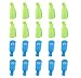 Yueton Pack of 20 Reusable Nail Art Soak Off Cap Clip UV Gel Polish Remover Wrap Tool (Green+Blue)