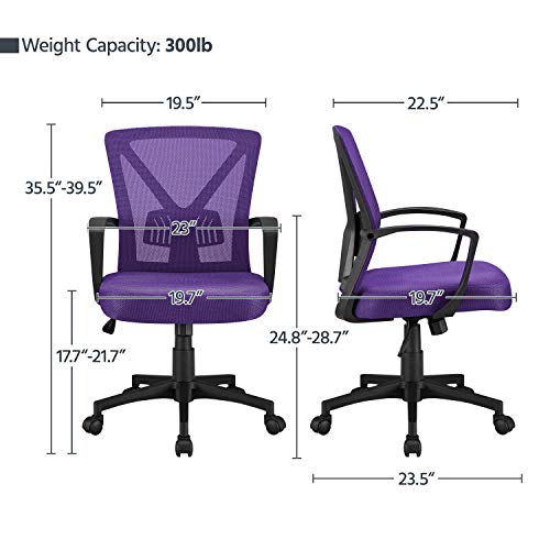 Yaheetech Mesh Office Desk Chairs Ergonomic Task Chairs with Adjustable