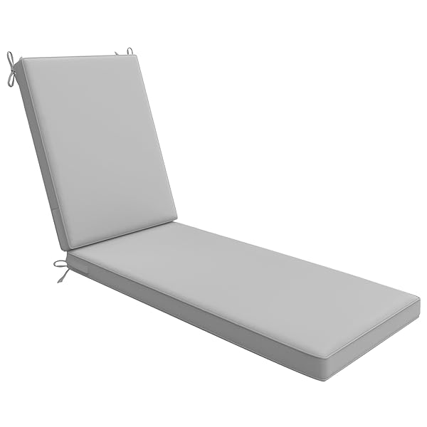 AAAAACESSORIES OUTDOOR CHAISE LOUNGE CUSHIONS, WATERPROOF, FADE-RESISTANT PATIO FURNITURE REPLACEMENT CUSHIONS, 80″ X 26″ X 3″, SOFT GRAY