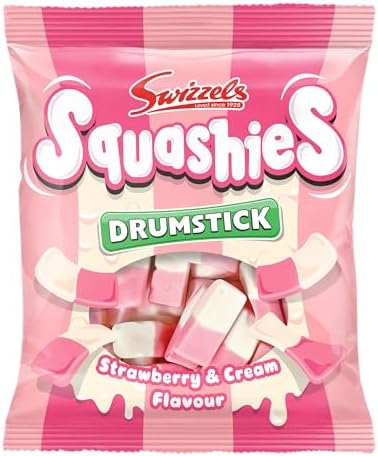 Swizzels Squashies Sweets, Strawberry and Cream Flavour Sweets, Single Bag 120g