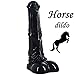 Big Animal Horse Dildo G Spot Stimuating Solid Ribbed Big Cock Size Female Masturbate Sex Toys Fetish Product Couple Flirting (Black)