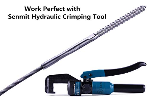 Senmit Swage Lag Screws Left & Right 60 Pack for 1/8" Cable Railing, 316 Stainless Steel Stair Deck Railing Wood Post Balusters System 30 Pairs
