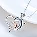 YAXING Sterling Silver Mother and Child Dolphin Heart Love Charm Pendant Necklace 18