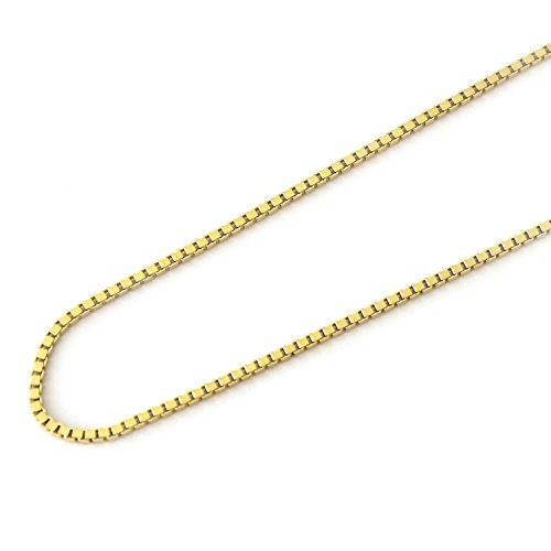 14k Gold Plated Box Chain Necklace Stainless Steel