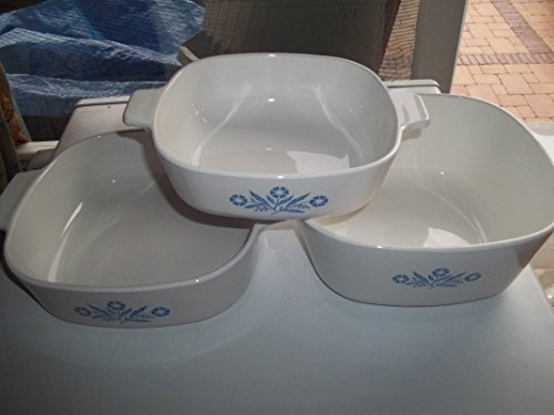 3 Piece Corning Ware Cornflower Set 1 Qt, 2 Qt and 2 1/2 Qt