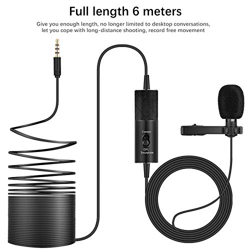 Lavalier Microphone, IUKUS Professional Clipon Lapel Mic
