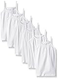 Burt's Bees Little Girls Set Of 6 Organic Solid Camisoles, Cloud, 4T/5