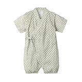 PAUBOLI Japanese Kimono Style Baby Rompers Bathrobe Pajamas Infant Cotton Comfy Loose Bodysuit (3-9 Months, 08)