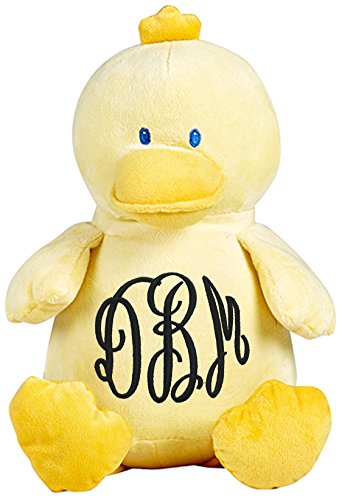 Personalized Stuffed Duck with Embroidered Swirl Monogram