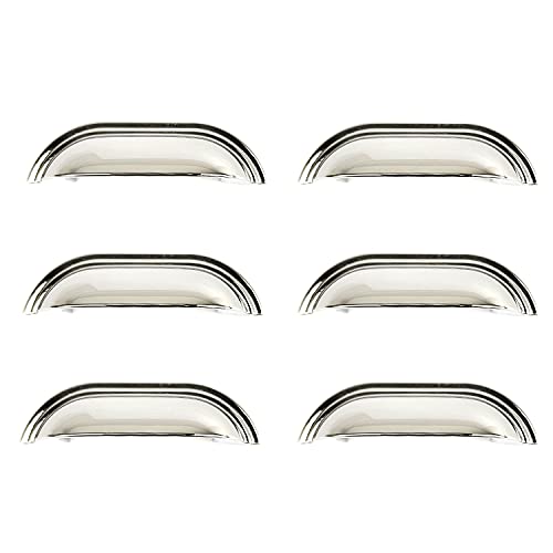 Sets of 6 Cup Handles for Kitchen cabinets & Bedroom Furniture, Cupboard Drawer & Door Polished Chrome Finish by FFF - cc Size 64mm