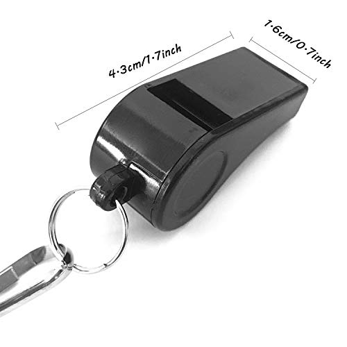 HOHAJIU Black Lanyard Coach Whistles Perfect for Coaches Referees Emergencies Outdoor Travel Lifeguard Fans Cheer Student Pack of 24 - Thumbnail 2
