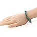 Gem Stone King 8MM Round Blue Green Simulated Turquoise Stretchy Bracelet for Women