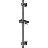 NearMoon Shower Slide Bar with Height/Angle Adjustable Handheld Shower Holder, Bathroom SUS 304 Stainless Steel Shower Head Holder for Bath (Adhesive, Matte Black)