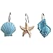 AGPtek 12 PCS Seashell Shower Curtain Hooks for Home and Bathroom (Blue)