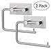 HOMEIDEAS Self Adhesive Toilet Paper Roll Holder Stick On Sticky Tissue Roll Hanger 2 Pack, Bathroom Towel Dispenser, SUS304 Stainless Steel Brushed Finish