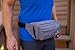 Frog Bagz - Travel Fanny Pack, Gray with Waterproof Polyester and Zippers for All-Weather Protection with Adjustable Strap from 20 Inches to 50 Inches with 4 Cargo Pockets