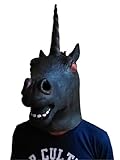 Gmasking Creepy Black Evil Unicorn Mask Costume