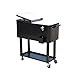 Tenive 80-Quart Rolling Deck Cooler Insulated Patio Cart Metal Insulated Cabinet Cart- Black