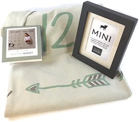 Baby Milestone Blanket Photography Background Prop - Primitives by Kathy - Stay Wild My Child Bundle 2 Item Set with Wood Picture Frame - New Mom Baby Shower Gift