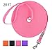 Hi Kiss Dog/Puppy Obedience Recall Training Agility Lead - 15ft 20ft 30ft 50ft 100ft Training Leash - Great for Training, Play, Camping, or Backyard - Pink 20ft