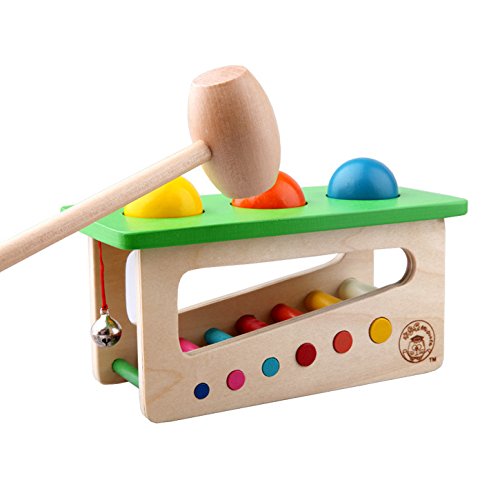 Children Baby Wood Sound Knock Off Ball Educational Toys Percussion Punch and Drop Instruments Pound Roll,2,3,4,5 year old