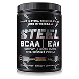 Steel Supplements BCAA EAA Powder High Performance Promotes Lean Muscle Growth 1lb (Blue Raspberry Watermelon)