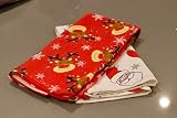 Lex's Linens Christmas Cotton Tea Towel Kitchen Towel 2 Pack Santa Rudolph view 2