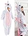 Unicorn Onesie for kids Animals Sleepwear Pajamas Pjs Costume with Gloves (White 7)