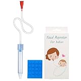 Baby Nasal Aspirator with 24 Hygiene Filters, Snot Sucker for Baby, Straw for Stuffy Nose- Non-toxic, Cleanable and Reusable