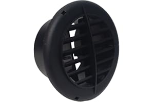 Valterra A10-3353VP Rotating/Dampered Heating and A/C Register - 4" ID x 5-3/8" OD, Black