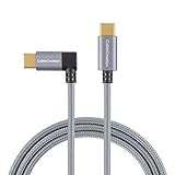 USB-C to USB-C Cable Right Angle, CableCreation 4ft 90 Degree USB Type C Braided Cable, Compatible MacBook(Pro), Pixel C, Lumia 950/950XL, Galaxy S9/ S9+ etc, 1.2M/Space Gray with Aluminum Case