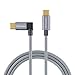 Type C Cable, CableCreation 4ft Right Angle USB-C to USB-C Braided Cable for New Macbook(Pro), Pixel C, Nexus 5X/6P, Lumia 950/950XL, Galaxy S8 edge and More, 1.2M/Space Gray with Aluminum Case
