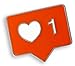 Social Media Like Button Heart Enamel Lapel Pin (1 Pin)