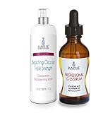 Triple Strength Depigmenting Bleaching Wash and Cleanser for Face and Body Acnes & Keratosis Plus 30ml Vitamin C-25% Serum. Maximum Strength Full Concentrate Wash for Problematic Skin Type. For Help in All Types of Spots, Acnes, Sun Damage, Blackheads, Keratosis and Spotmarks. 16oz