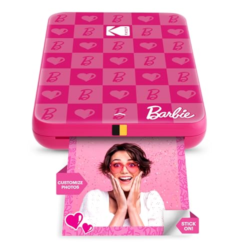 Kodak Barbie x Step Slim Wireless Sofort tragbarer Fotodrucker – Vollfarbige Drucke in Zink 2x3” Aufkleber-Rückseitenfotos von iOS- und Android-Geräte