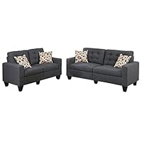 Poundex PDEX-F6901 Sectional Set, Blue Grey