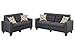 Poundex Sectional Set, Blue Grey