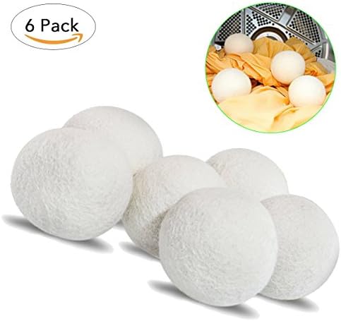 Wool Dryer Balls,XL Size More Bigger - Pack of 6,TANTAI 100% Organic New Zealand Natural Wool Fabric Softenerfor for Drying Clothes - Reusable, Reduce Wrinkles & Static Cling, Saves Drying Time.