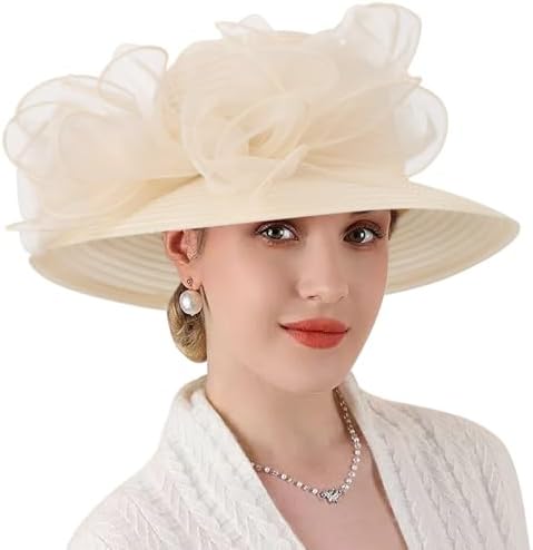 F FADVES Fascinators Women Wide Brim 20s 50s Derby Pillbox  display picture 3